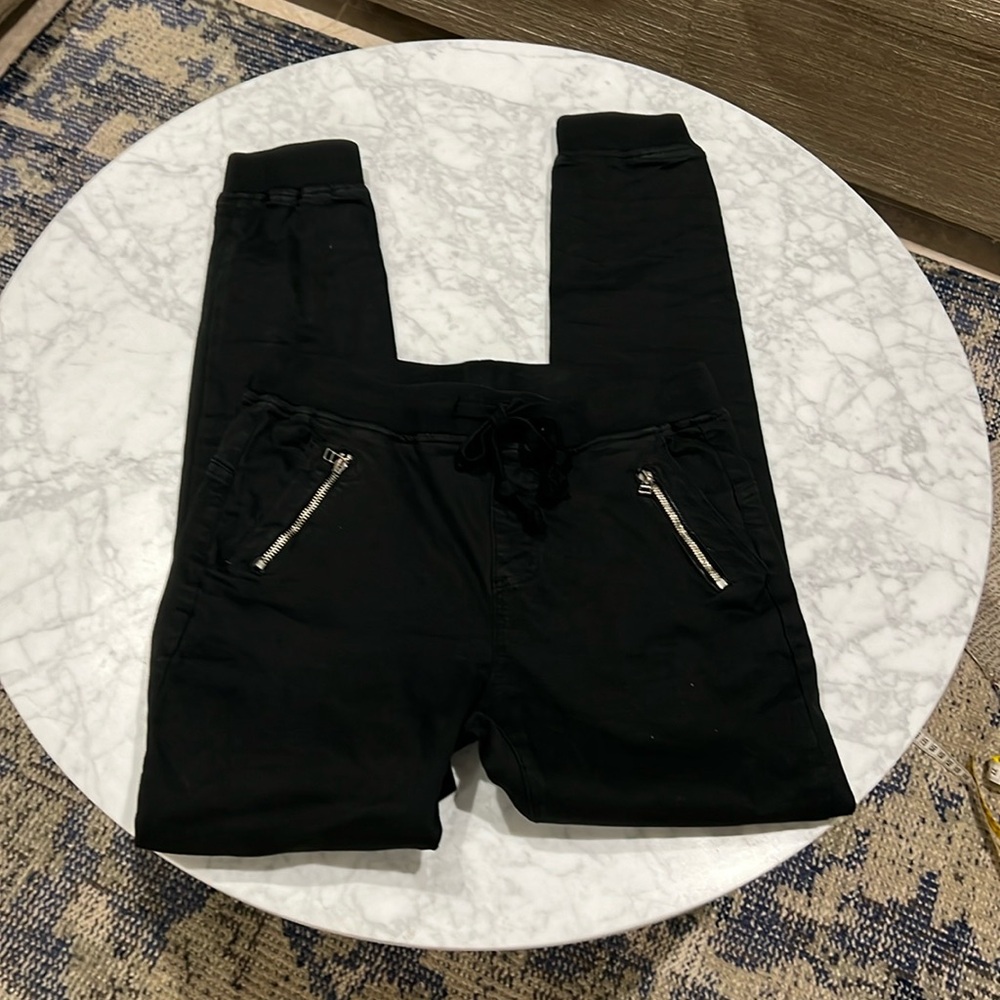 No. 6 Black Cotton Joggers.  Small